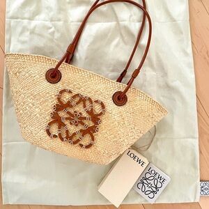 Loewe Anagram Raffia Basket Tote